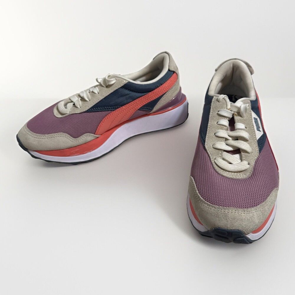 Puma Cruise Rider Sneakers Womens 8M Low Top Shoes Purple Orange Blue